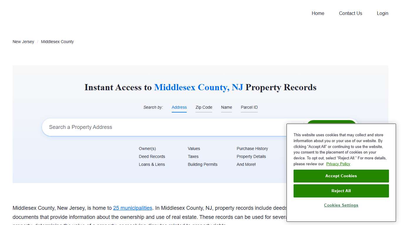 Middlesex County, NJ Property Records | Owners, Deeds, Permits